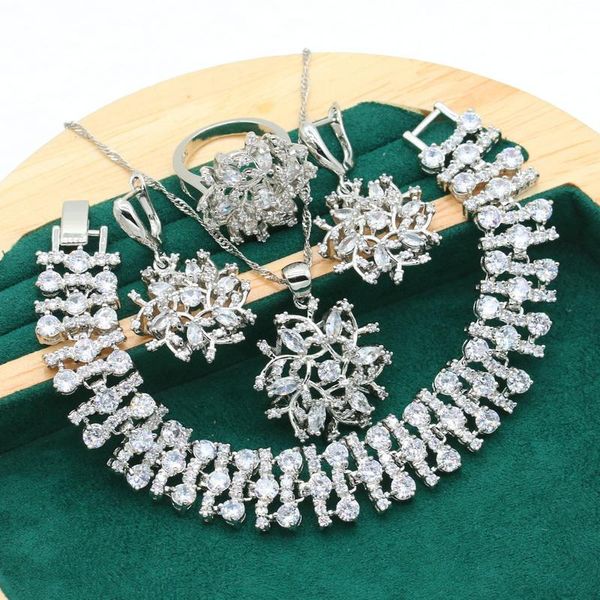 earrings & necklace exquisite white zircon silver color bride jewelry set for women wedding bracelet pendant ring christmas gift
earrings & necklace exquisite white zircon silver color bride jewelry set for women wedding bracelet pendant ring christmas gift