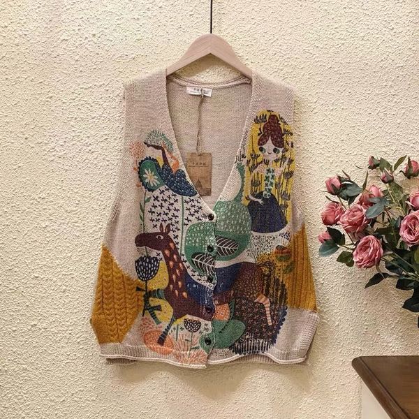 women's sweaters sweater women's wild literature and art spring autumn loose printed cardigan retro knitted vest mewz, White;black
women's sweaters sweater women's wild literature and art spring autumn loose printed cardigan retro knitted vest mewz, White;black