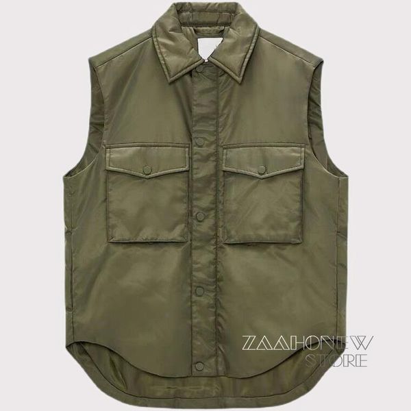 women's vests zaaho 2021 autumn winter women vintage parka vest casual pockets sleeveless jacket coat fashion green waistcoat female, Black;white
women's vests zaaho 2021 autumn winter women vintage parka vest casual pockets sleeveless jacket coat fashion green waistcoat female, Black;white