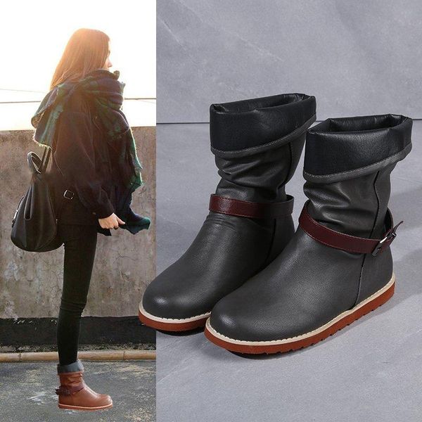 boots winter warm female snow round toe pu flat ankle for women botas slip on fashion short moccasin, Black
boots winter warm female snow round toe pu flat ankle for women botas slip on fashion short moccasin, Black