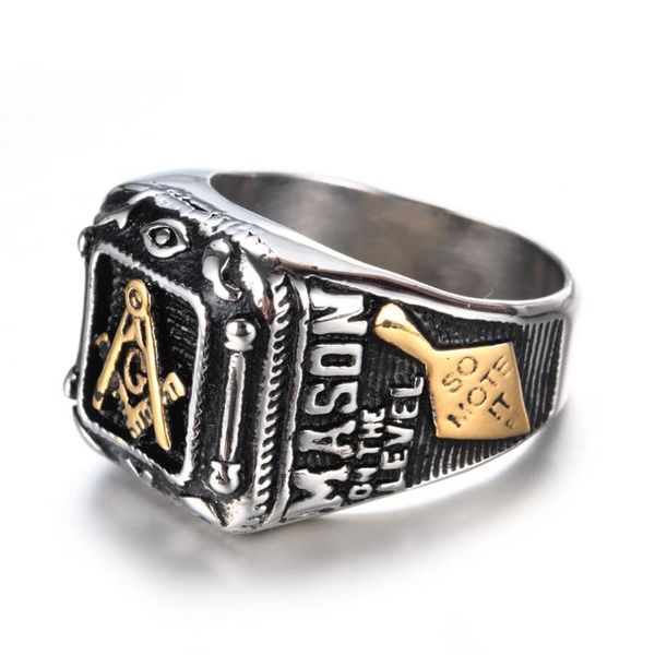 cluster rings states stainless steel ring men 's jewelry wholesale retro masonic titanium, Golden;silver
cluster rings states stainless steel ring men 's jewelry wholesale retro masonic titanium, Golden;silver