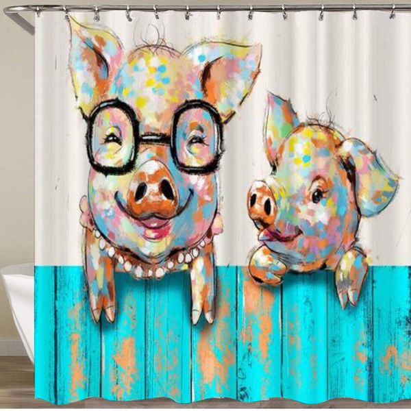 shower curtain,two funny pig colorful cute animal,polyester fabric waterproof bath curtains hooks included - 72 x 72 inches
shower curtain,two funny pig colorful cute animal,polyester fabric waterproof bath curtains hooks included - 72 x 72 inches