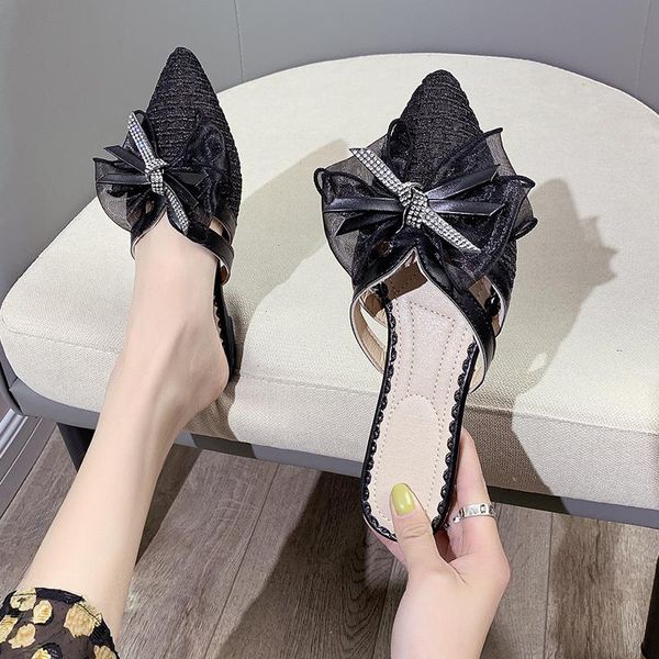 slippers hollow outs sandal female outdoor flat flip flops women women's slipper diamond pointed toe bow slip on slides, Black
slippers hollow outs sandal female outdoor flat flip flops women women's slipper diamond pointed toe bow slip on slides, Black