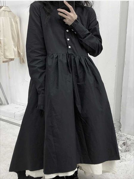 casual dresses autumn dress agaric collar solid color single breasted high waist show thin temperament long skirt a blouse, Black;gray
casual dresses autumn dress agaric collar solid color single breasted high waist show thin temperament long skirt a blouse, Black;gray