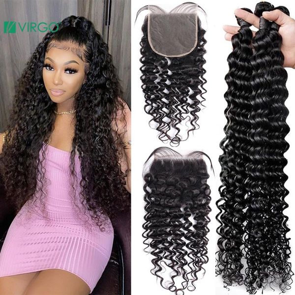 human hair bulks virgo 30 inch deep wave bundles with closure curly frontal remy, Black
human hair bulks virgo 30 inch deep wave bundles with closure curly frontal remy, Black
