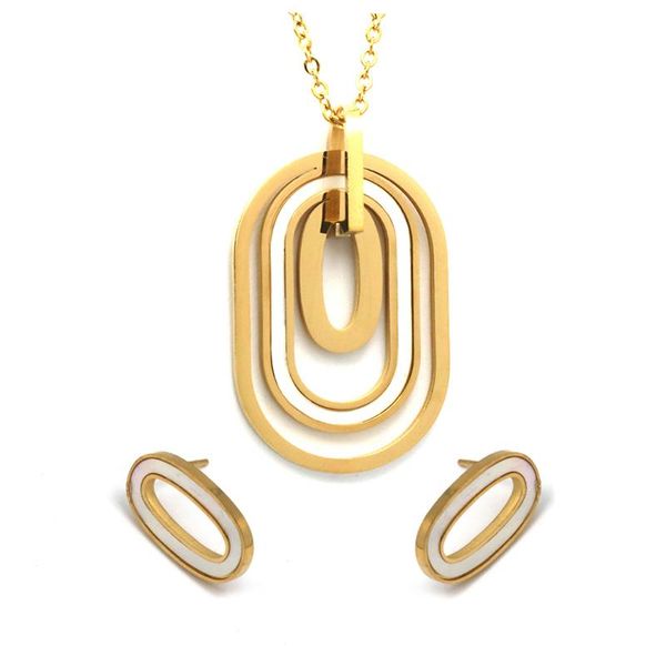 earrings & necklace stainless steel jewelry sets gold color pendants earring for women, Silver
earrings & necklace stainless steel jewelry sets gold color pendants earring for women, Silver