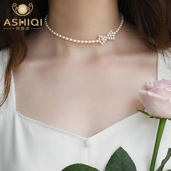 chains ashiqi natural freshwater pearl bow necklace 925 sterling silver french temperament chocker women
chains ashiqi natural freshwater pearl bow necklace 925 sterling silver french temperament chocker women