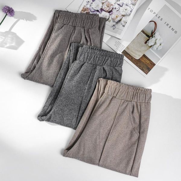 women's pants & capris korean leisure pure smoke straight high waist ankle length wool trousers chic women autumn winter 2021, Black;white
women's pants & capris korean leisure pure smoke straight high waist ankle length wool trousers chic women autumn winter 2021, Black;white