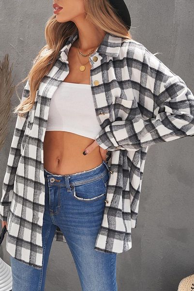 women's jackets 2021 winter casual women fashion stylish oversized buttoned ladies plaid shirt jacket, Black;brown
women's jackets 2021 winter casual women fashion stylish oversized buttoned ladies plaid shirt jacket, Black;brown
