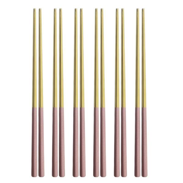 chopsticks 6 pair 304 stainless steel grade square gold metal chopstick reusable chop stick kitchen tools
chopsticks 6 pair 304 stainless steel grade square gold metal chopstick reusable chop stick kitchen tools