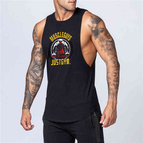 gym sleeveless shirt men bodybuilding tank fitness workout cotton print singlet stringer undershirt male casual summer vest 210421, White;black
gym sleeveless shirt men bodybuilding tank fitness workout cotton print singlet stringer undershirt male casual summer vest 210421, White;black