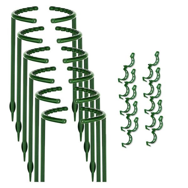 other garden supplies plant support, 12 pcs stakes half round ring cage holder flower pot climbing trellis with 10 clips
other garden supplies plant support, 12 pcs stakes half round ring cage holder flower pot climbing trellis with 10 clips