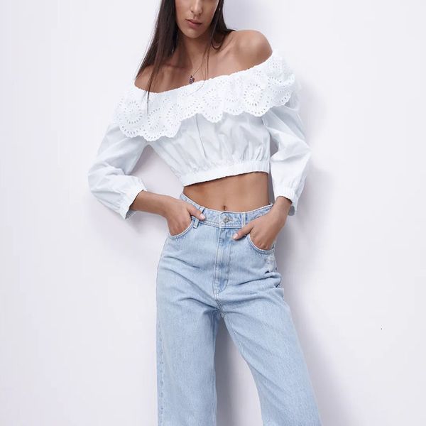 blouses women white embroidered eyelet cropped blouse long sleeve elastic spring shirt female chic vintage hollow out poplin top
blouses women white embroidered eyelet cropped blouse long sleeve elastic spring shirt female chic vintage hollow out poplin top