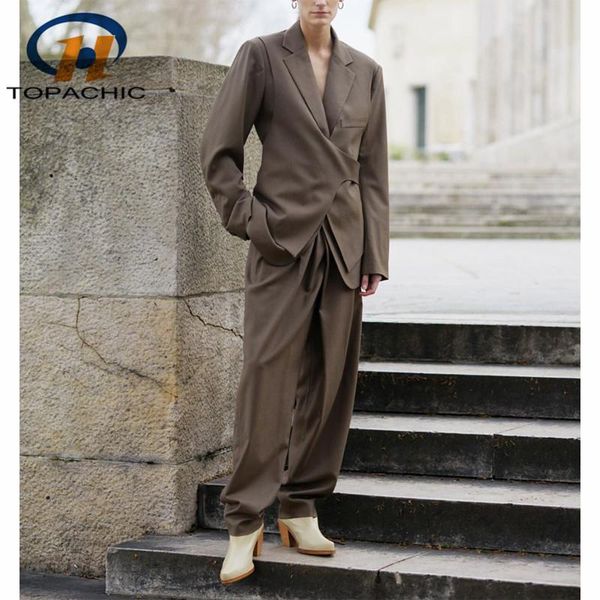 9.16 2021 autumn fashion cascading fake two piece slim bandage blazer coat or casual loose wide leg pants set women women's, White
9.16 2021 autumn fashion cascading fake two piece slim bandage blazer coat or casual loose wide leg pants set women women's, White