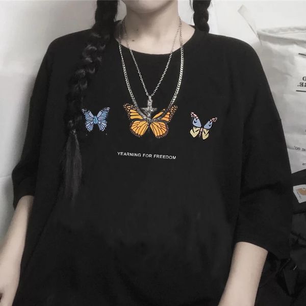 butterfly print women t shirt plus size short sleeve casual streetwear oversized long shirts basic t-shirts summer tee, White
butterfly print women t shirt plus size short sleeve casual streetwear oversized long shirts basic t-shirts summer tee, White