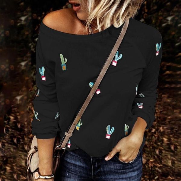 women fresh cactus printed long sleeve fashion off shoulder sweatshirt loose print blouse variety of styles to choose from women's blo, White
women fresh cactus printed long sleeve fashion off shoulder sweatshirt loose print blouse variety of styles to choose from women's blo, White