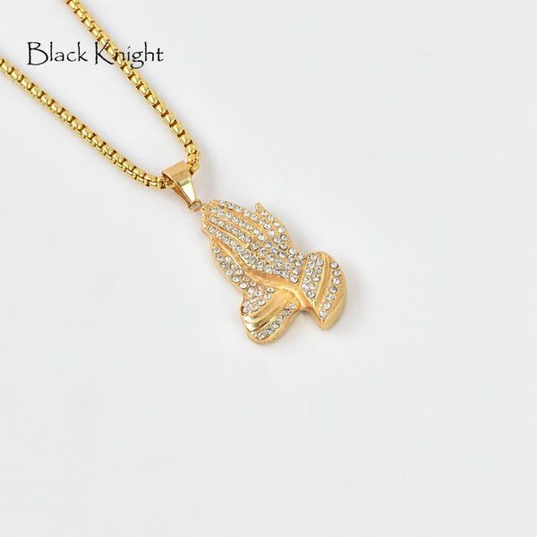 pendant necklaces black knight bling full rhinestone praying hands necklace gold color stainless steel christian blkn0427, Silver
pendant necklaces black knight bling full rhinestone praying hands necklace gold color stainless steel christian blkn0427, Silver
