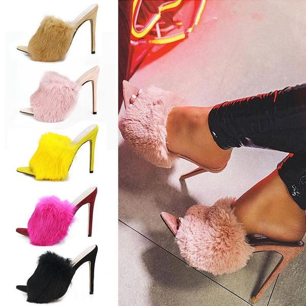 slippers asileto 2021 fur women's thin heels shoes high heel big size 43 peep toe ladies female slides furry pantoufle, Black
slippers asileto 2021 fur women's thin heels shoes high heel big size 43 peep toe ladies female slides furry pantoufle, Black