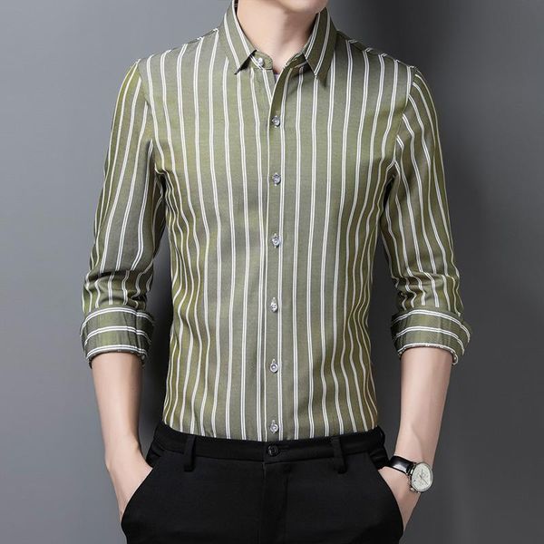 men's casual shirts 2021 spring and autumn business slim young middle-aged striped shirt urban leisure long sleeve, White;black
men's casual shirts 2021 spring and autumn business slim young middle-aged striped shirt urban leisure long sleeve, White;black