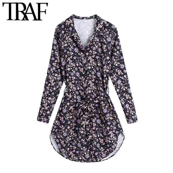 women fashion with belt floral print mini shirt dress vintage long sleeve button-up female dresses vestidos mujer 210507, Black;gray
women fashion with belt floral print mini shirt dress vintage long sleeve button-up female dresses vestidos mujer 210507, Black;gray