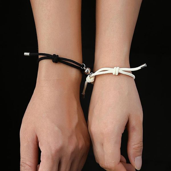 link, chain 2 pcs black white rope magnet couple bracelet love carve valentine's gift bracelets on hand stone distance paired jewelry
link, chain 2 pcs black white rope magnet couple bracelet love carve valentine's gift bracelets on hand stone distance paired jewelry