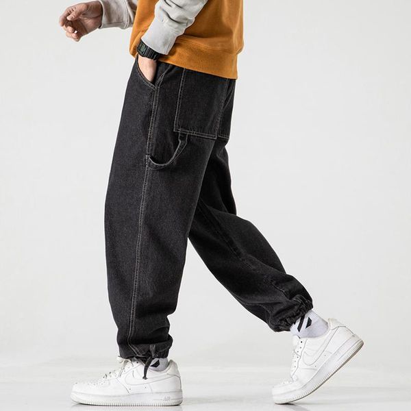 men's jeans streetwear men pants hip hop 2021 spring denim man casual fashion jean trousers with belt, Blue
men's jeans streetwear men pants hip hop 2021 spring denim man casual fashion jean trousers with belt, Blue