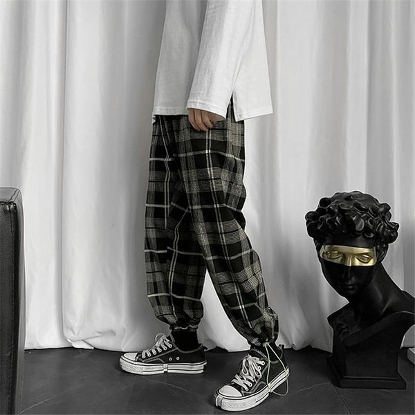 men's pants plaid casual harem korean man 2021 loose ankle-length trousers harajuku streetwear male clothing, Black
men's pants plaid casual harem korean man 2021 loose ankle-length trousers harajuku streetwear male clothing, Black