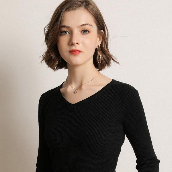 women's sweaters autumn winter for women2021 ladies korean simple slim pulls femme warm knitted sweater chandails zjt1098, White;black
women's sweaters autumn winter for women2021 ladies korean simple slim pulls femme warm knitted sweater chandails zjt1098, White;black