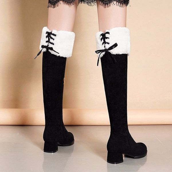 boots autumn winter suede over-the-knee elastic ladies round head sleeve thick heel artificial wool fashion aajn, Black
boots autumn winter suede over-the-knee elastic ladies round head sleeve thick heel artificial wool fashion aajn, Black