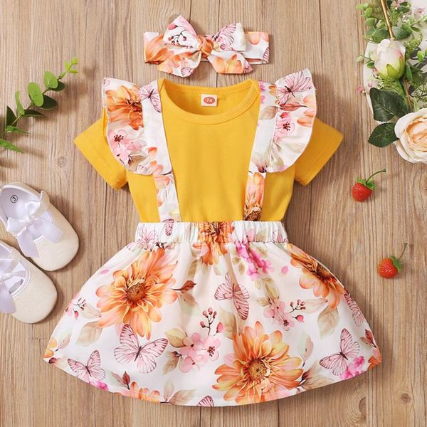girl's dresses born baby girl clothes set toddler girls sleeveless floral print suspender +ruffles shorts outfits casual infant clothin, Red;yellow
girl's dresses born baby girl clothes set toddler girls sleeveless floral print suspender +ruffles shorts outfits casual infant clothin, Red;yellow