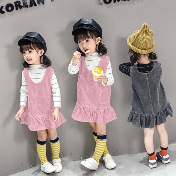 girl's dresses 2021 autumn children's clothing girls solid sleeveless corduroy baby girl strap for kids pleated dress, Red;yellow
girl's dresses 2021 autumn children's clothing girls solid sleeveless corduroy baby girl strap for kids pleated dress, Red;yellow
