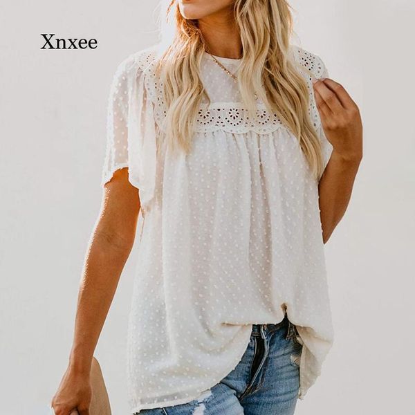 women's blouses & shirts flower hallow t shirt lace blouse women solid short sleeve casual round neck loose summer plus size elegan, White
women's blouses & shirts flower hallow t shirt lace blouse women solid short sleeve casual round neck loose summer plus size elegan, White