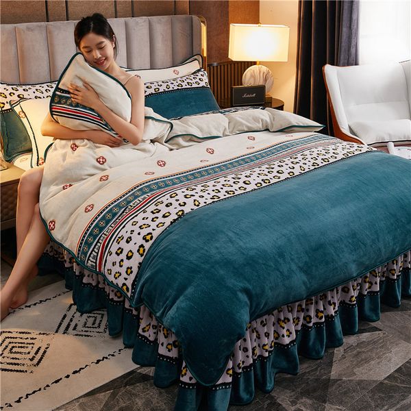 plush thickened warm milk fleece four piece bed skirt golden sable sheet veet quilt cover group purchase in autumn and winter
plush thickened warm milk fleece four piece bed skirt golden sable sheet veet quilt cover group purchase in autumn and winter
