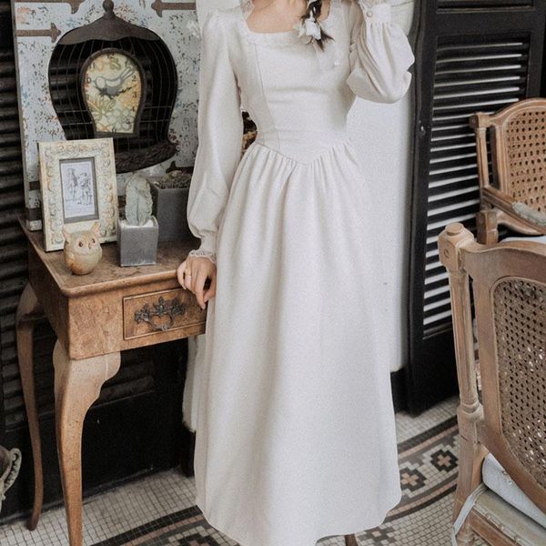 one-piece korea dress 2021 spring autumn women square collar vintage long sleeve vestido elegant matbe dresses casual, Black;gray
one-piece korea dress 2021 spring autumn women square collar vintage long sleeve vestido elegant matbe dresses casual, Black;gray