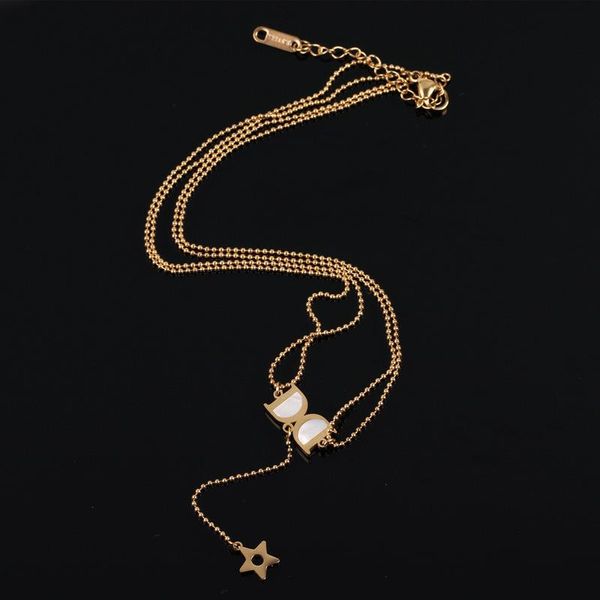 pendant necklaces tosako stainless steel sweater chain titanium necklace star shell letter "d" butterfly 2021 trend jewelry, Silver
pendant necklaces tosako stainless steel sweater chain titanium necklace star shell letter "d" butterfly 2021 trend jewelry, Silver