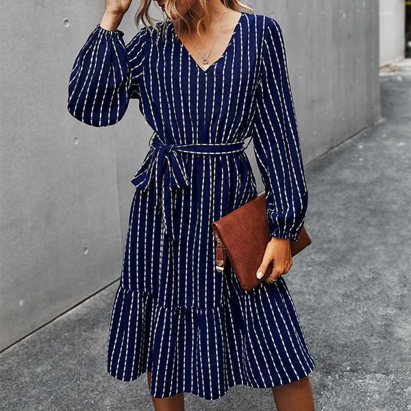 casual dresses autumn simple striped female long sleeve v neck lace up a-line fashion and elegant ruffle knee-length skirt 8hef, Black;gray
casual dresses autumn simple striped female long sleeve v neck lace up a-line fashion and elegant ruffle knee-length skirt 8hef, Black;gray