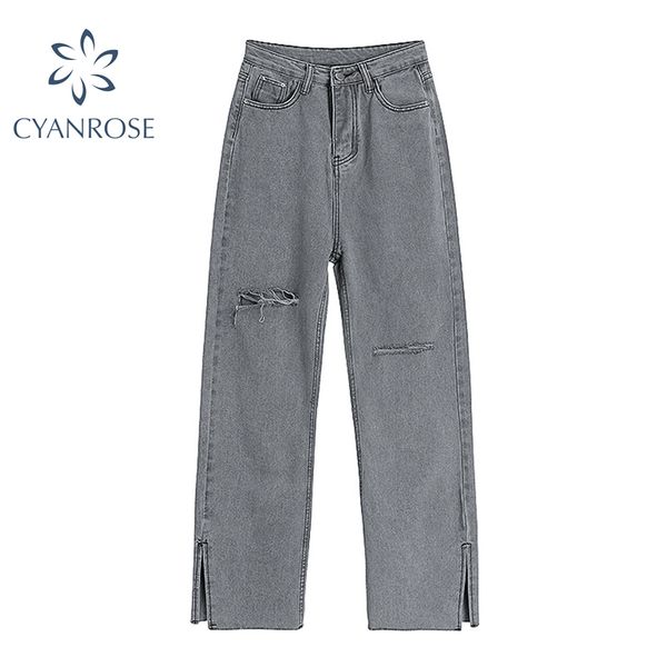 high waist grey ripped jeans women streetwear baggy harajuku wide leg jeans female trousers vintage straight long pants 210417, Blue
high waist grey ripped jeans women streetwear baggy harajuku wide leg jeans female trousers vintage straight long pants 210417, Blue