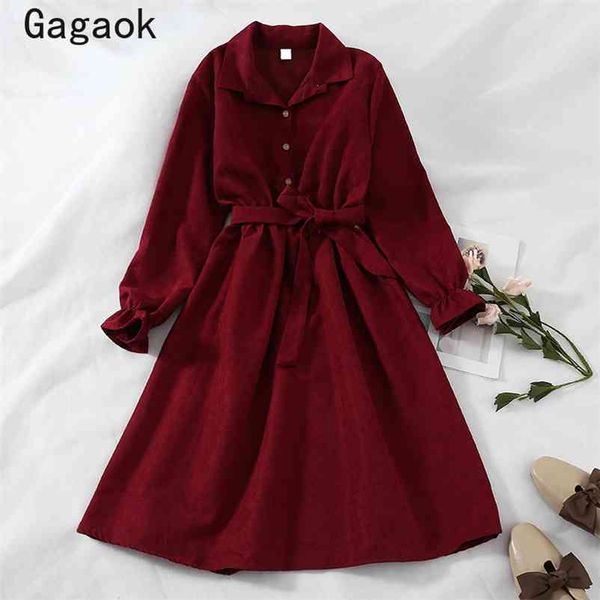 women vintage a-line dress spring autumn turn-down collar flare sleeve sashes solid dresses chic wild vestidos 210531, Black;gray
women vintage a-line dress spring autumn turn-down collar flare sleeve sashes solid dresses chic wild vestidos 210531, Black;gray