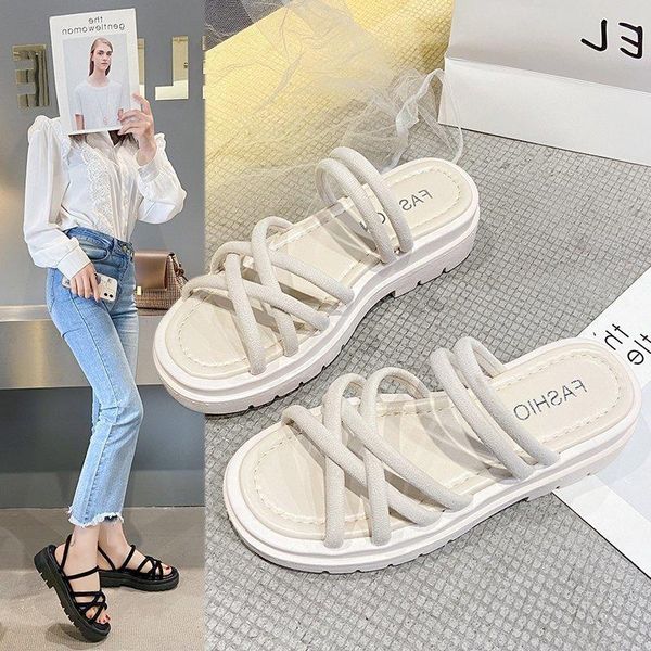 sandals women's thick-soled 2021 summer fashion open toe outer wear flat roman style shoes two-way cross, Black
sandals women's thick-soled 2021 summer fashion open toe outer wear flat roman style shoes two-way cross, Black