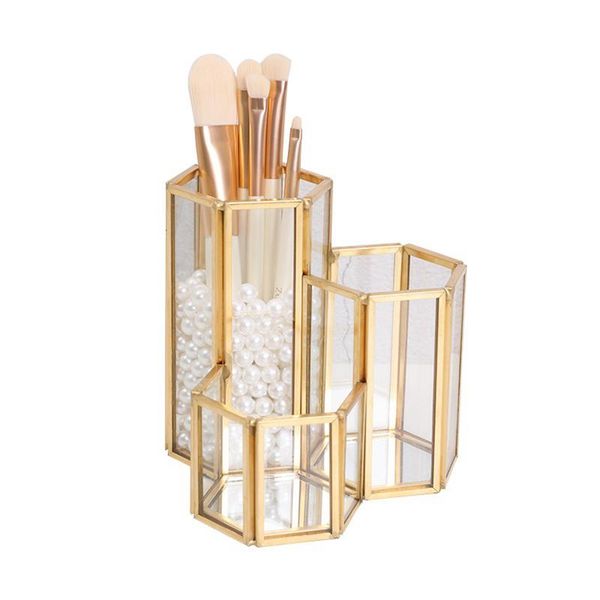 jewelry pouches, bags gold glass vanity organizer makeup brush holder 3 tube copper vintage handmade pen cosmetic accessories box ll, Pink;blue
jewelry pouches, bags gold glass vanity organizer makeup brush holder 3 tube copper vintage handmade pen cosmetic accessories box ll, Pink;blue