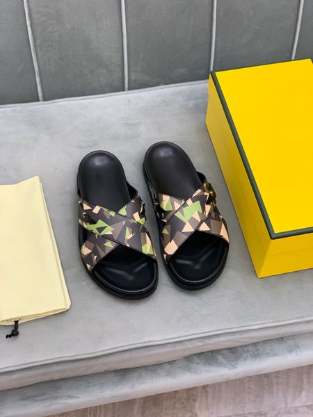 2022 fashion designer casual slippers for men , summer genuine leather camouflage beach slides, men's flat sandals, with boxes, wholesa, Black
2022 fashion designer casual slippers for men , summer genuine leather camouflage beach slides, men's flat sandals, with boxes, wholesa, Black