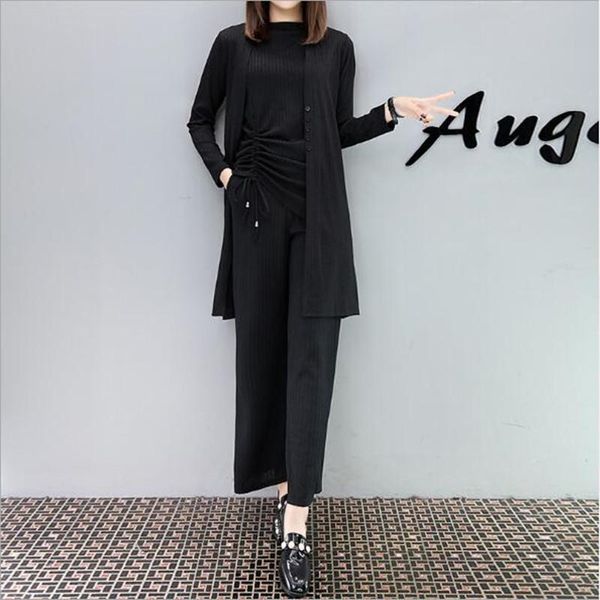 two piece dress summer knitted suits for women wide lege pants long cardigan coat vest pullover 3 set plus size clothes n252, White
two piece dress summer knitted suits for women wide lege pants long cardigan coat vest pullover 3 set plus size clothes n252, White