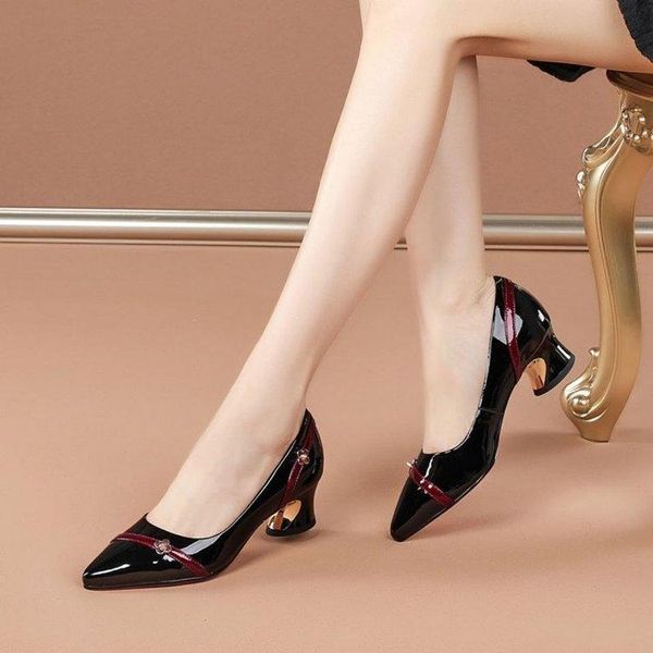 dress shoes women's mixed color ankle wrapped high-heeled pointed fashionable sexy, Black
dress shoes women's mixed color ankle wrapped high-heeled pointed fashionable sexy, Black