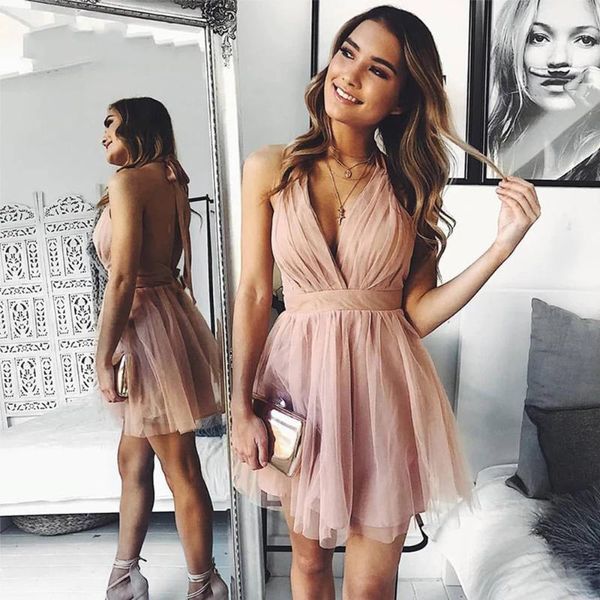 party dresses deep v neck homecoming 2021 halter above knee length backless tulle colorful simple charming with ruched, White;black
party dresses deep v neck homecoming 2021 halter above knee length backless tulle colorful simple charming with ruched, White;black