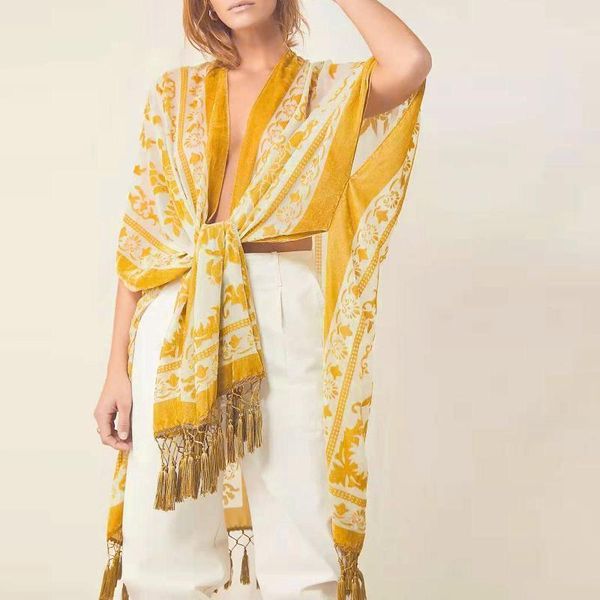 women's swimwear women loose chiffon kimono cardigans floral print half sleeve knitted tassels cardigan capes summer beach boho bikini, White;black
women's swimwear women loose chiffon kimono cardigans floral print half sleeve knitted tassels cardigan capes summer beach boho bikini, White;black