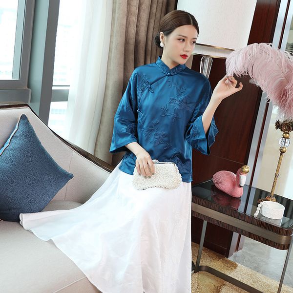jackets fashion silk blouse summer elegant office blouses women turn-down collar color block stitch loose shirts female, Black;brown
jackets fashion silk blouse summer elegant office blouses women turn-down collar color block stitch loose shirts female, Black;brown