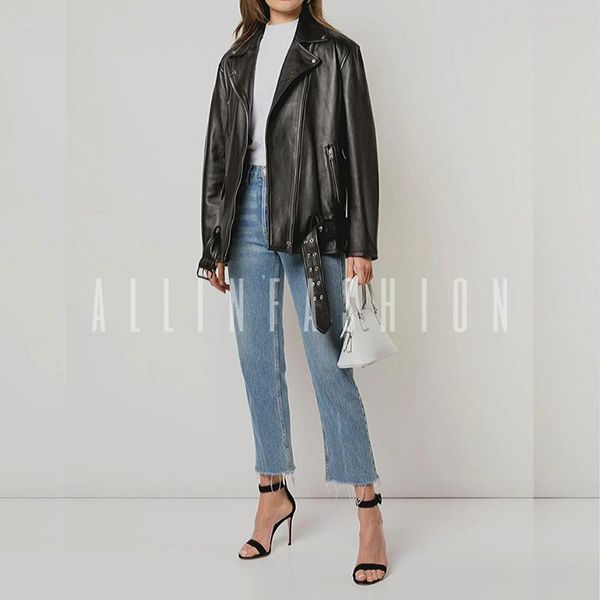 leather women's loose silhouette locomotive 2021 mid long designer autumn and winter belt jacket jackets, Black;brown
leather women's loose silhouette locomotive 2021 mid long designer autumn and winter belt jacket jackets, Black;brown