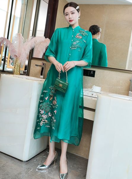 dresses 100%silk spring summer vintage party women cute animal floral embroidery 3/4 sleeve mid-calf whte green xxl, Black;gray
dresses 100%silk spring summer vintage party women cute animal floral embroidery 3/4 sleeve mid-calf whte green xxl, Black;gray