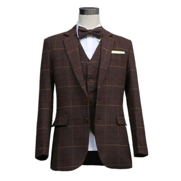 check groom tuxedos brown groomsman suit custom made man bespoke 3pieces suits (jacket+pants+vest) men's & blazers, White;black
check groom tuxedos brown groomsman suit custom made man bespoke 3pieces suits (jacket+pants+vest) men's & blazers, White;black