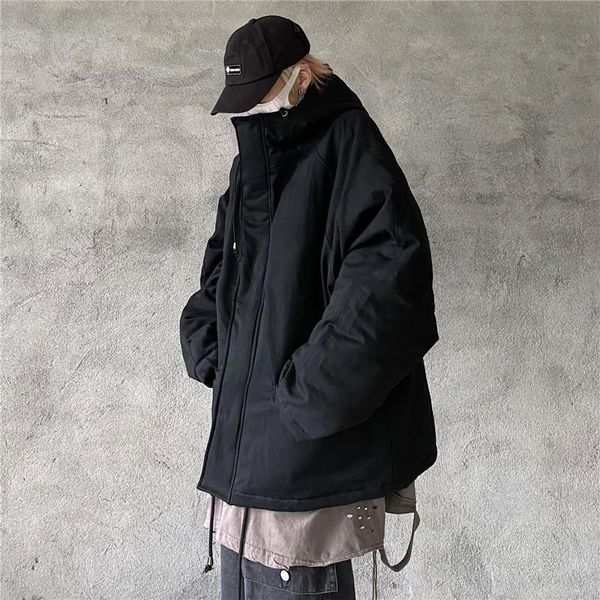 men's jackets harajuku cargo cotton clothes down jacket couple 2021 winter korean fashion preppy style solid casual hooded coat trend, Black;brown
men's jackets harajuku cargo cotton clothes down jacket couple 2021 winter korean fashion preppy style solid casual hooded coat trend, Black;brown